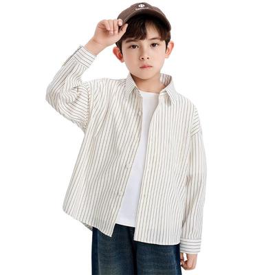 Romon Boys' Striped Long Sleeve Shirt