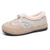 Old Beijing winter women's cotton shoes embroidered and velvet thermal shoes retro one-pedal middle and old Doudou cotton shoes custom
