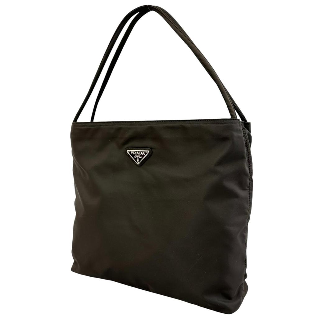 PRADA Triangular logo B6242 Handbag black Women used