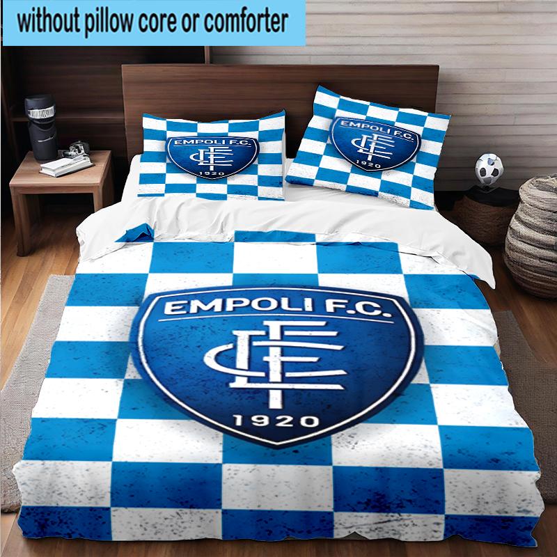 3PCS Football Empoli Crest Bedding Set,Including 1pc Duvet Cover And 2pcs Pillowcases Perfect for Bedroom, Dormitory, Fan Christmas gift