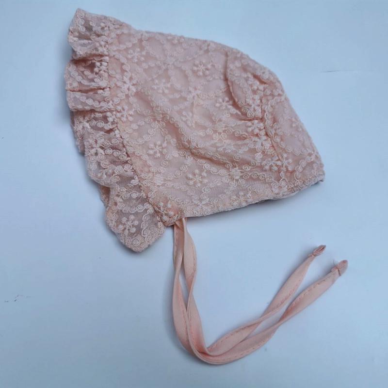 Krajkový princeznovský klobouček pro holčičku: Dekorativní fetální čepička pro 100denní fotografie, jarní/letní elegance