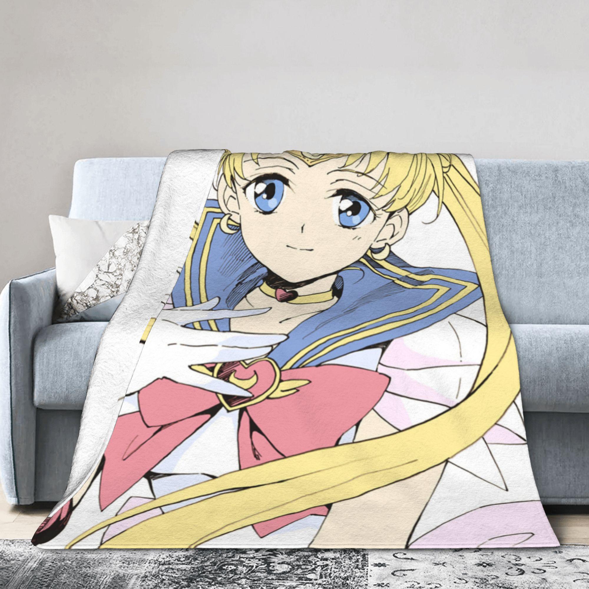 Sailors Moons Japanese Anime Blanket Velvet Summer  Portable Soft Throw Blankets for Sofa Car Quilt 75X95CM