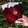 Claret Red Velvet Wedding Invitation with Wax Seal - French Luxury Design