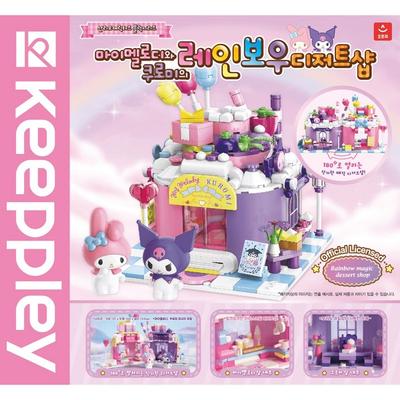Sanrio My Melody und Kuromi's Rainbow Dessert Shop-Blöcke, gemischte Farben, beliebtes koreanisches Spielzeug