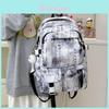 Chinese Style Ink Wash Patterns Backpack Large Capacity Girls Boys Nylon Breathable School Bag For Middle School