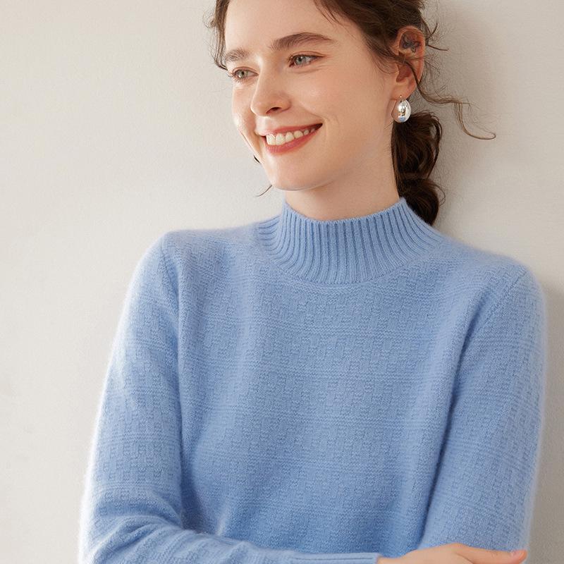 Pull en Cachemire à Col Rond pour Femme - Coupe Ample, Pull de Base Automne Hiver