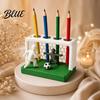 Eco-friendly Pen Holder Printed Sports And Figure Player Soccer Goal Holder 3D Utility Knife Theme Pencil 4 Hole Desktop