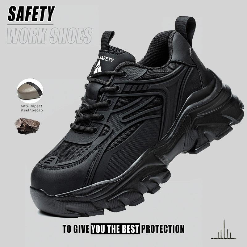 Work Safety Shoes Women Work Sneakers  Steel Toe Safety Boots Lightweight Anti-Puncture Work Boots Breathable Protective Boots cm