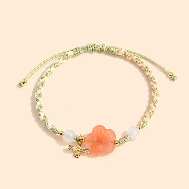 

Привлекающий мужской агат ручной работы плетеный ручной шнурок нишевый стиль оригинальный дизайн бусины на удачу браслет для подруг изысканный подарок Red Agate Peach Blossom Woven Bracelet