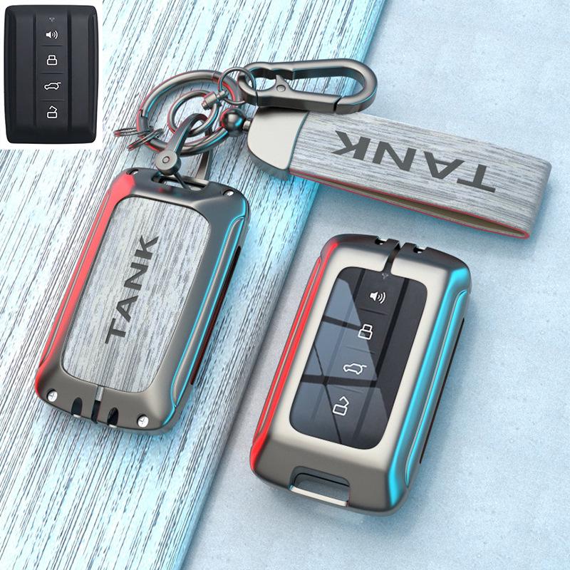 Tank 300 Key Case: Iron Man Shell Buckle, Cyber Style for Men & Women.