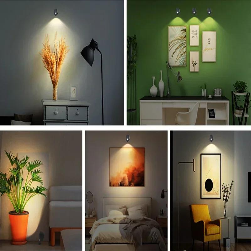 1 Pair Led Double Head Wall Lamp Touch Control Remote 360 Rotatable USB Recharge Wireless Portable Night Light for Bedroom Reading Lamp