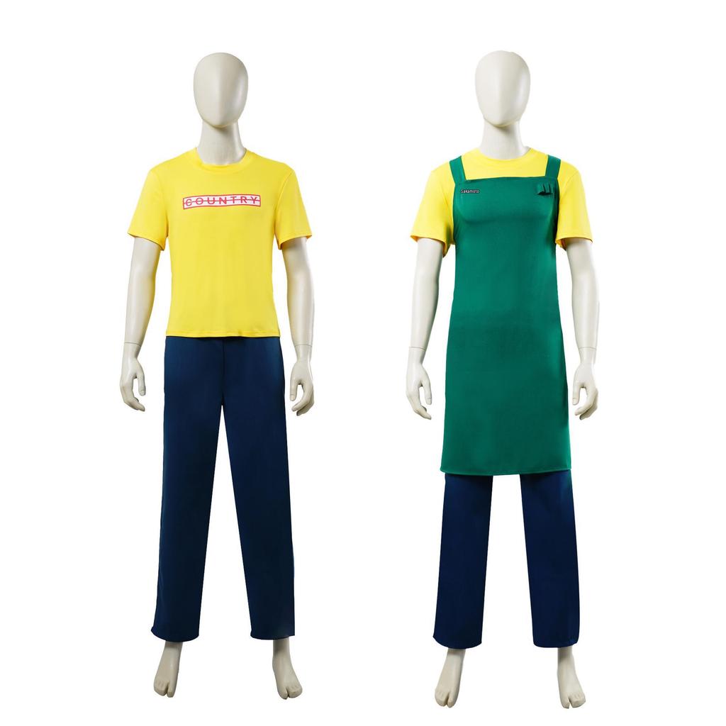 Sakamoto Days Characters Costume Set: Taro, Lu Shao, Hanakura, Mashimo Cosplay