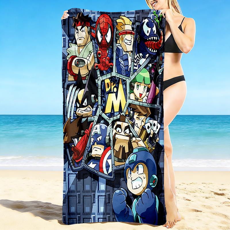 1Pc Superhero Mashup Adventure Beach Towel, Quick Dry, Multi-Use for Beach Pool Gym Yoga Home Travel, Christmas, Halloween, Xmas Gift M929117