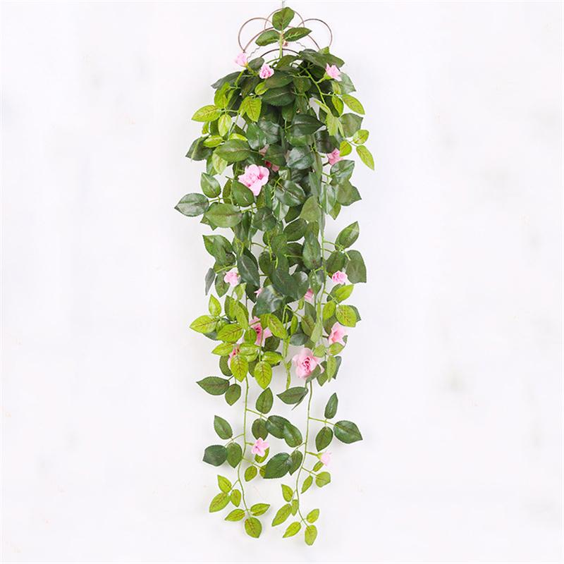 

Basket 90cm Artificial Flower Silk Rose Fake Garland Vine Ivy Home Hanging Decor світло-рожевий колір