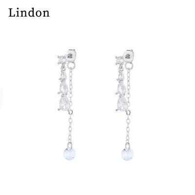 Lindon Kupferlegierung Zirkon Ohrringe Tropfen Ohrringe für Frauen Hochzeit Party Geschenke