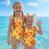 Bañador de una pieza para niña Verano Estampado de Frutas Sin Mangas Informal Moda Traje de baño para Niños Ligero Cómodo