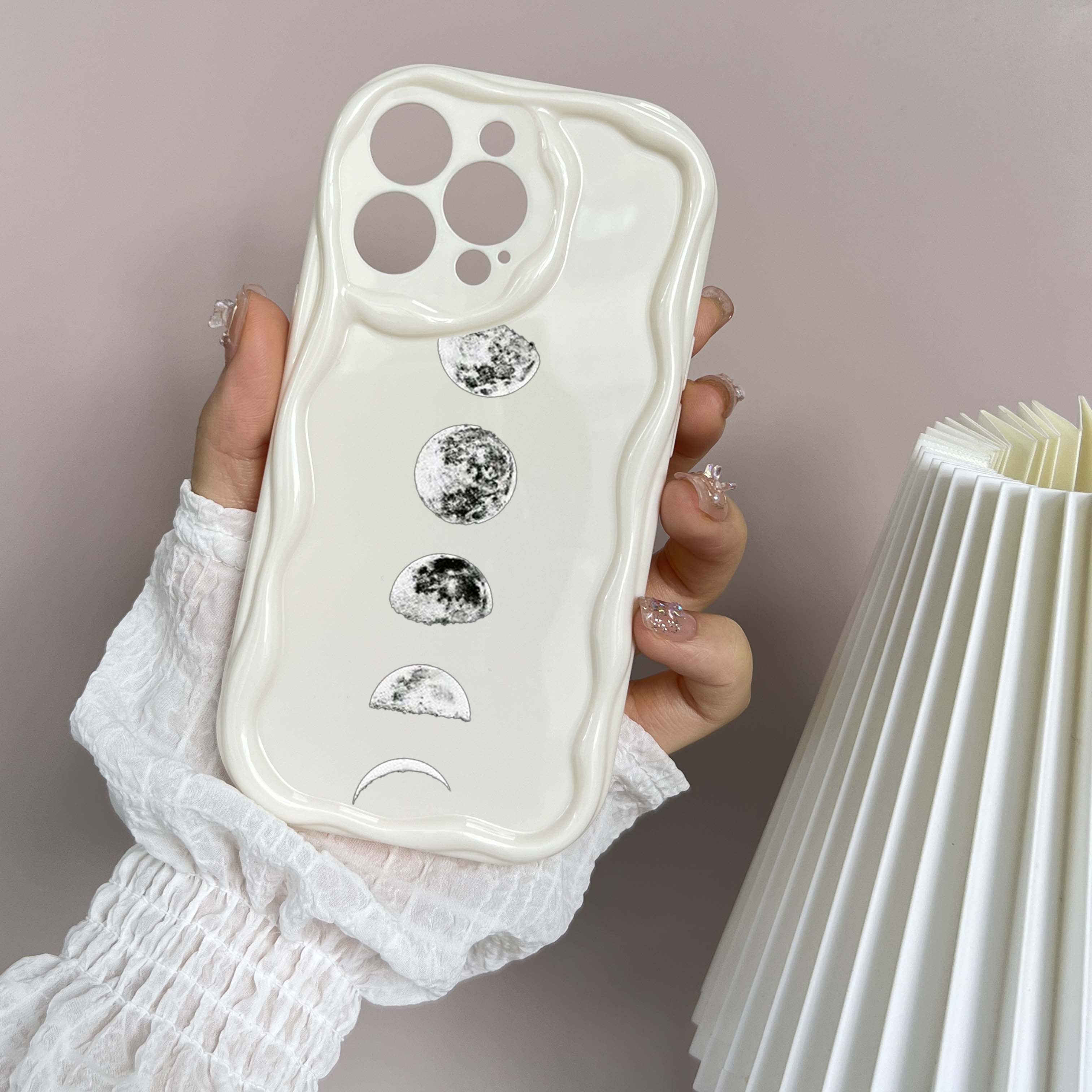 

N29 Space Moon Astronaut art Волнистый чехол для телефона для iPhone 15 14 13 Pro Max Samsung S24 S23 Ultra A54 A14 A12 Xiaomi Redmi 13C Huawei Мягкая задняя крышка Realme V13 5G