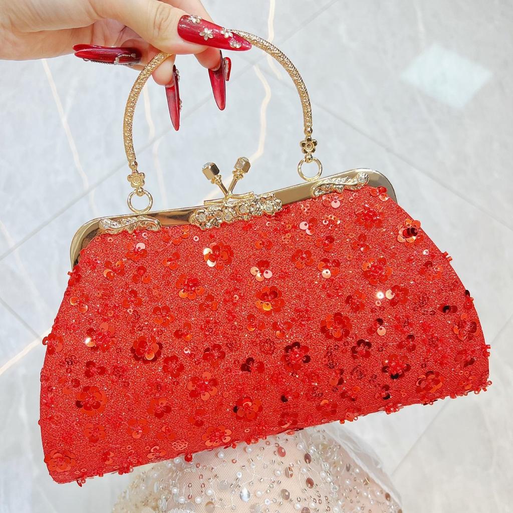 Handmade Diamond-set Clutch Bag, Formal Dress Bag, Single-shoulder Cross-body Handbag