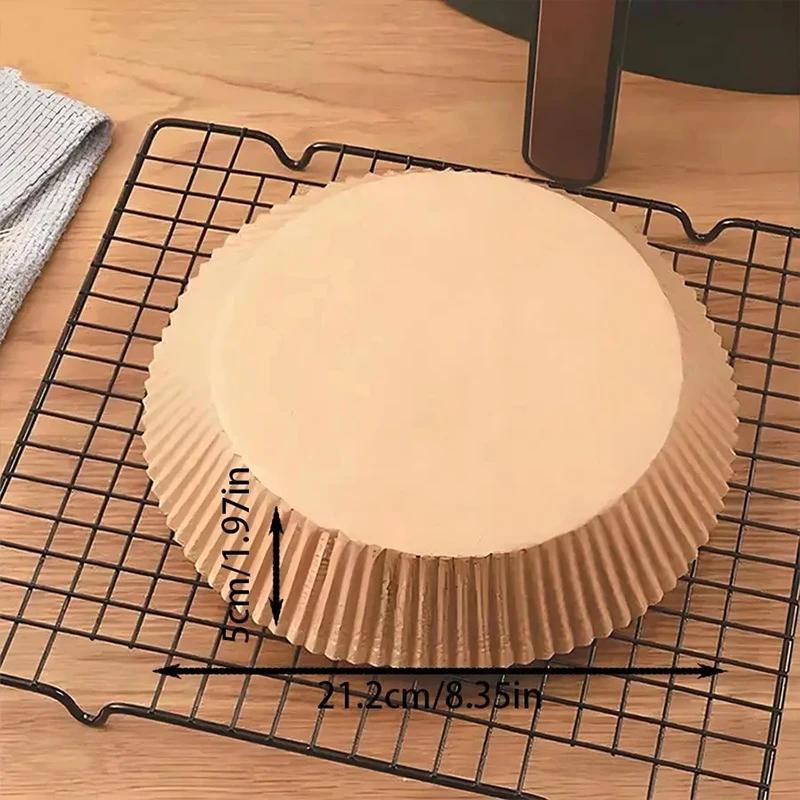 Round Air Fryer Paper Liners Paper Kitchen Accessories 50Pcs Air Fryer Disposable Paper Non Stick Airfryer Baking Papers