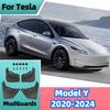 1Set Mud Flaps For Tesla Model Y   -2024 Soft Mud Flap Splash Guards Fender No Drilling Mudflap Travel Accessories