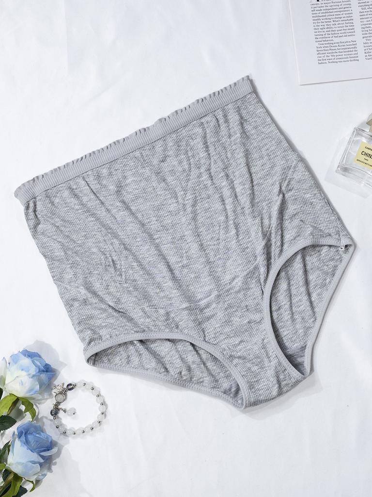 New high-waisted knitted women's briefs, threaded comfortable, light and breathable pregnant mother underwear