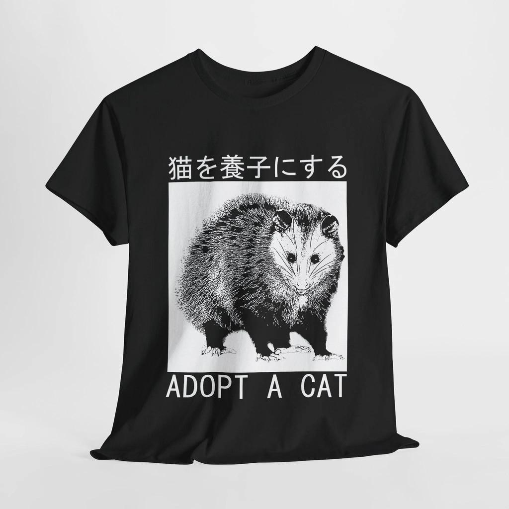 Adopt A Cat Printed Tshirt For Springsummer Unisex 2026 New Fashion Trend Top Short Sleeve Comfortable Tshirt