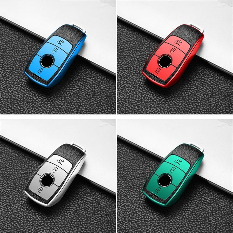 Zinc Alloy Solid Color Key Case For Mercedes Benz Keychain Shell Cover CLS GLA GLB GLC A C E Class GLE W177 W247 W205 W213 H247