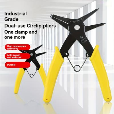1PC 2-in-1 Snap Ring Pliers, Dual-Purpose Multi-Functional Metal Tool for Indoor & Outdoor Use