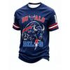 Men'S Buffalo Buffalo 1960 Retro Rugby Printed Short Sleeve T-Shirt Breathable Round Neck Sports Party Trendy T-Shirt