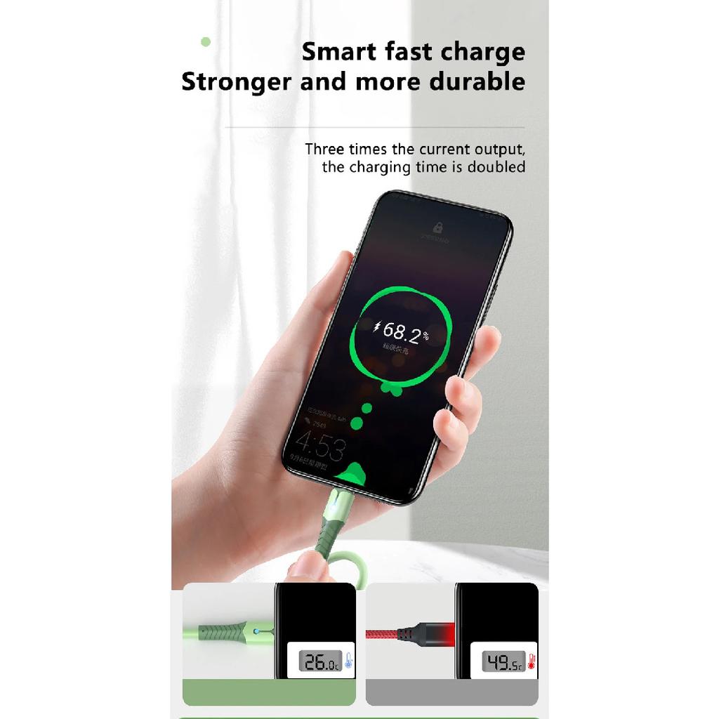 UTHAI Liquid Silicone With Light Data Cable For Android TYPE-C Xiaomi Mobile Phone Super Fast Charger Cable