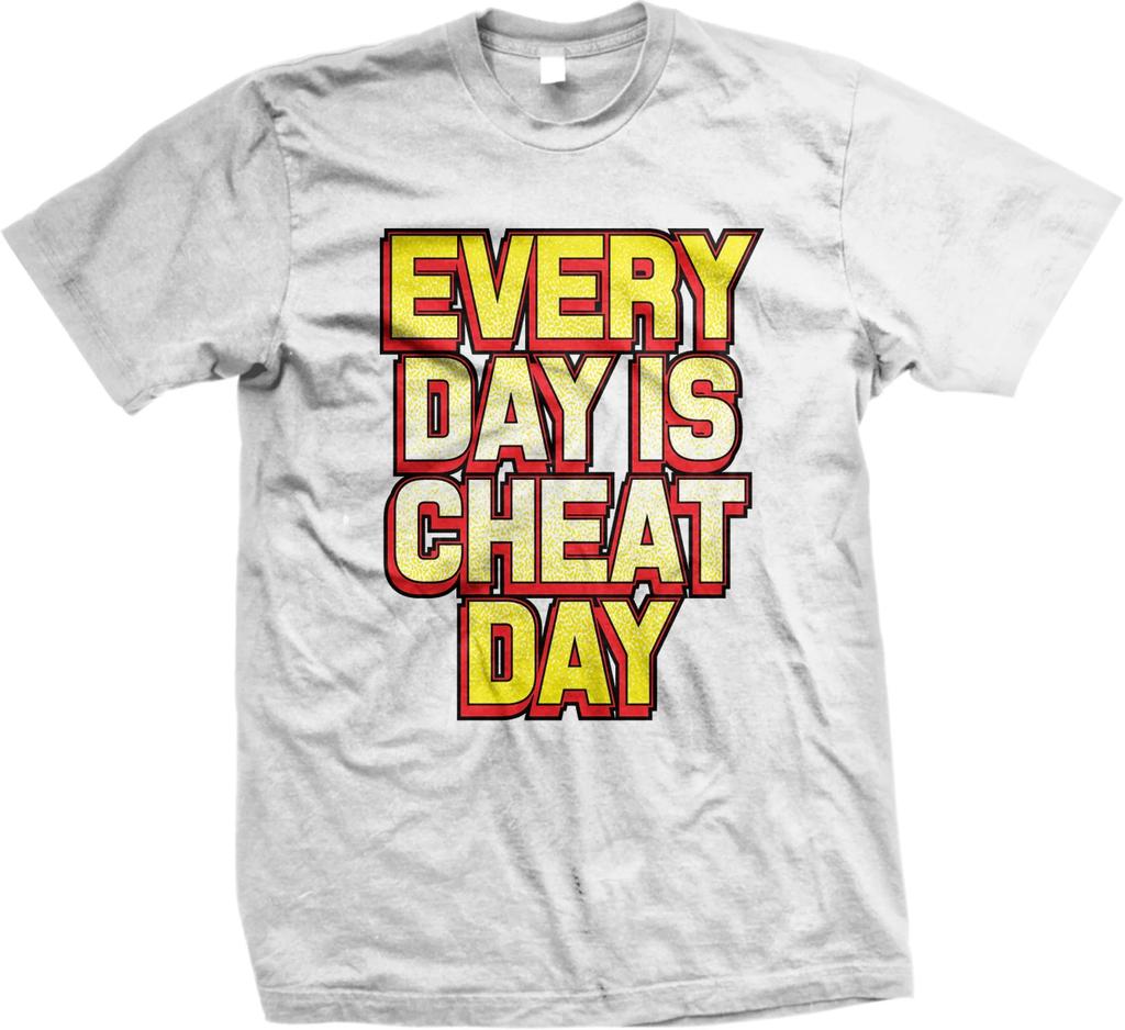 Every Day Is Cheat Day  Funny Exercise Diet TShirt 100 Cotton ONeck Summer Short Sleeve Casual Mens Tshirt Size S3XL