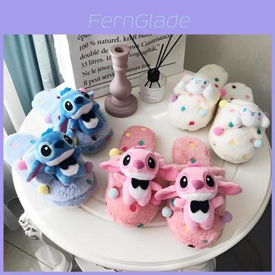 Warm And Snuggly Lilo&stitch Plush Slippers Shoes-unisex Couple Indoor Shoes