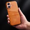 For iPhone 16 Plus Case Dual Card Slots PU Leather+Hard PC Phone Cover