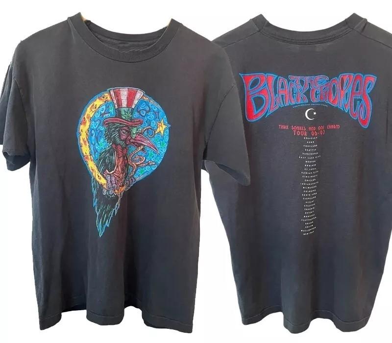 

1996 The Black Crowes Three Snakes and One Charm Black 2 Side T-shirt Remake Unisex T-Shirt XXXL