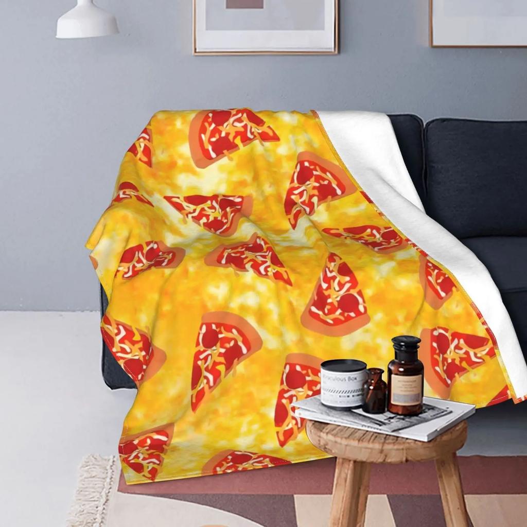Pizza Blanket Throw Sausage Pizza Flannel Blanket for Kids Teen Boys Girls Fast Food Themed King Queen Full Size Super Soft Warm