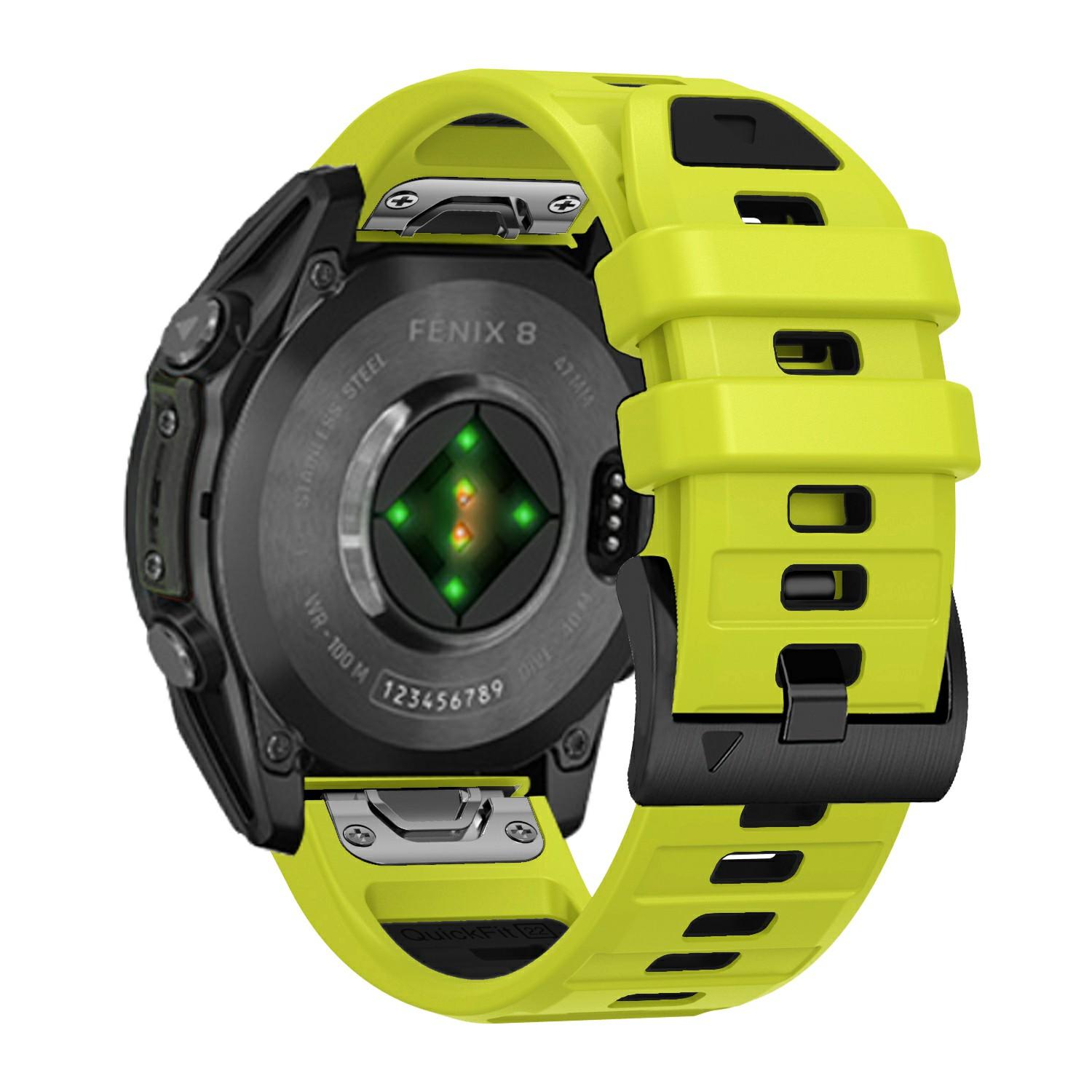

26mm Watch Band For Garmin Fenix 8 51mm/Instinct 2X/Fenix 7X/Enduro 2 , Dual Color Silicone Replacement Strap L
