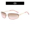 Fashion Women's Sunglasses Y2K Style High-end Metal Frameless Oval Outdoor UV Resistant Shades