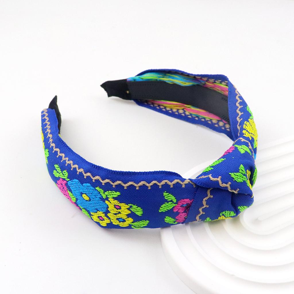 Ethnic Hair Hoop Decorative Boho Embroidery Headband Bohemian Hair Accessory Ethnic Embroidery Tape Headband For Weddings
