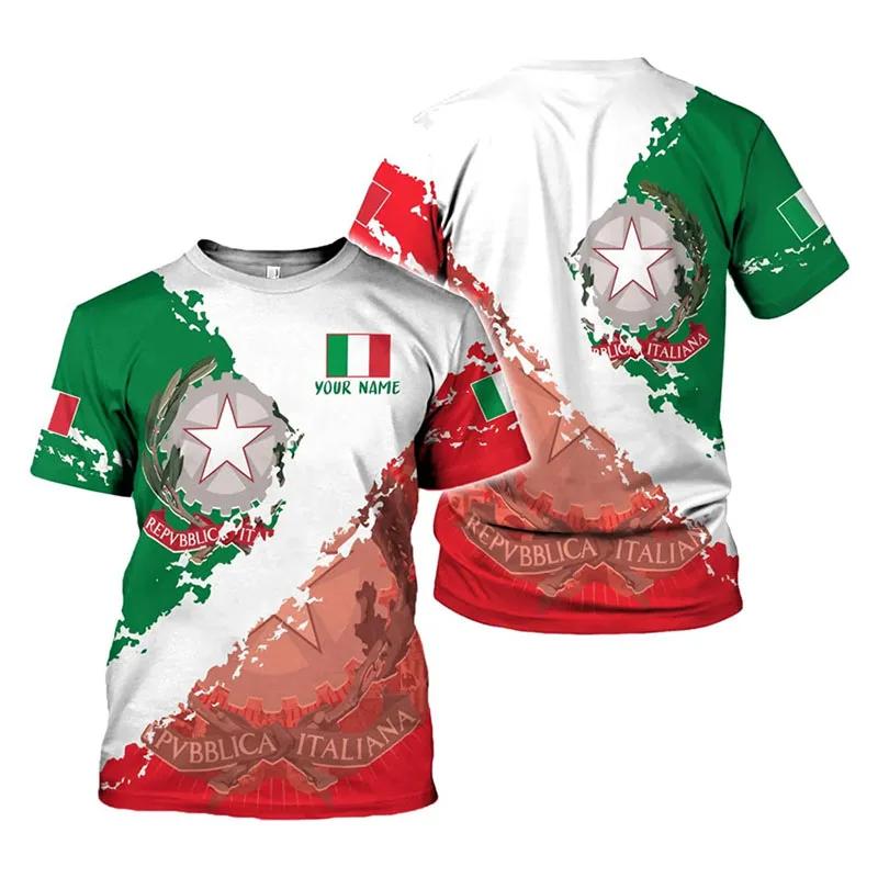 T-Shirt Women's Men's Daily Street Fashion T-Shirt 3D Printing Design New Pride of Italy T-Shirt Top