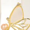 Elegant Butterfly Brooch with Freshwater Pearl and Natural Seashell Accents