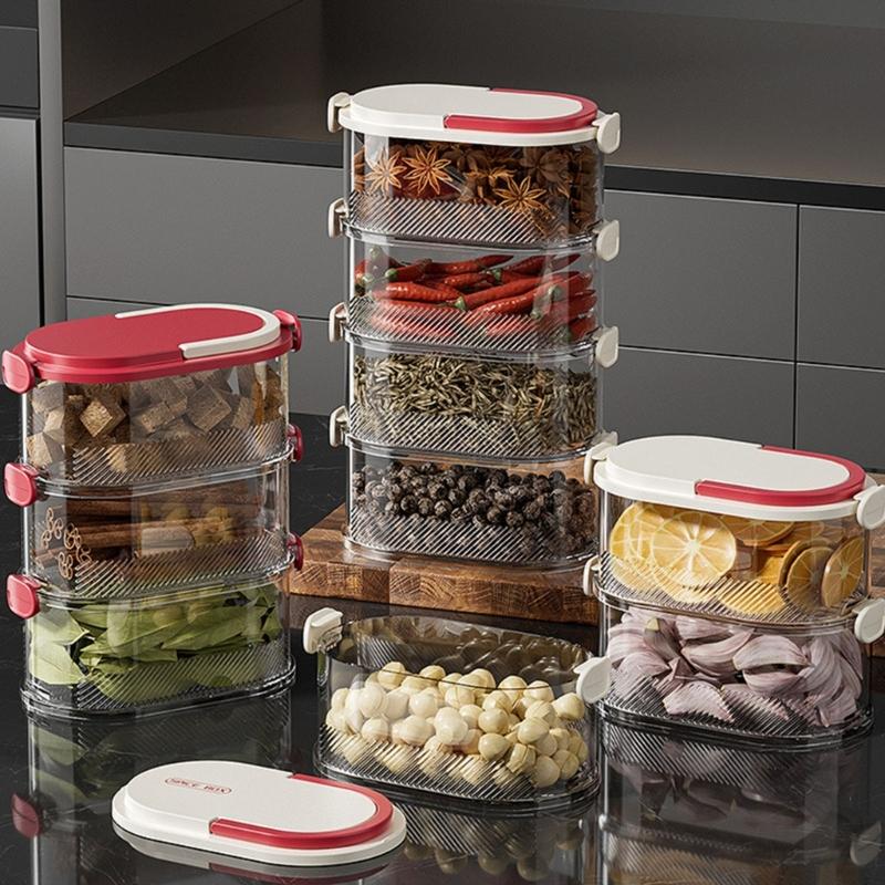 Clear Plastic Kitchen Storage Box With Clear View For Easy Access Modularized Stackable Designs To Saving Space Organize Efficiently