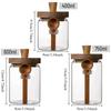 Food Storage Container Glass Jar with Wooden Lid & Scoop Grain Spice Coffee Bean