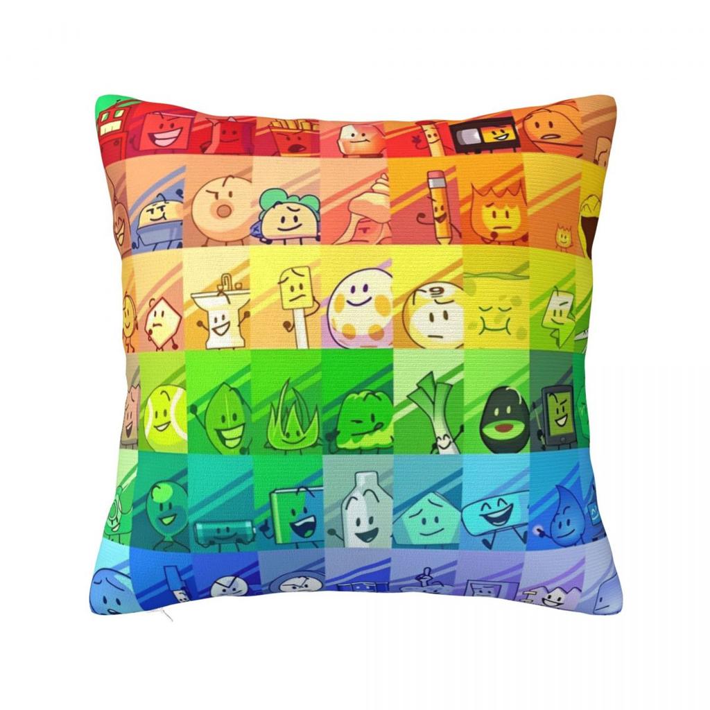 Bfdi Inanimate Insanity Cartoon Square Pillow Cases Battle For Dream Island Cushion Cover Custom Zipper Pillowcase For Sofa 18"