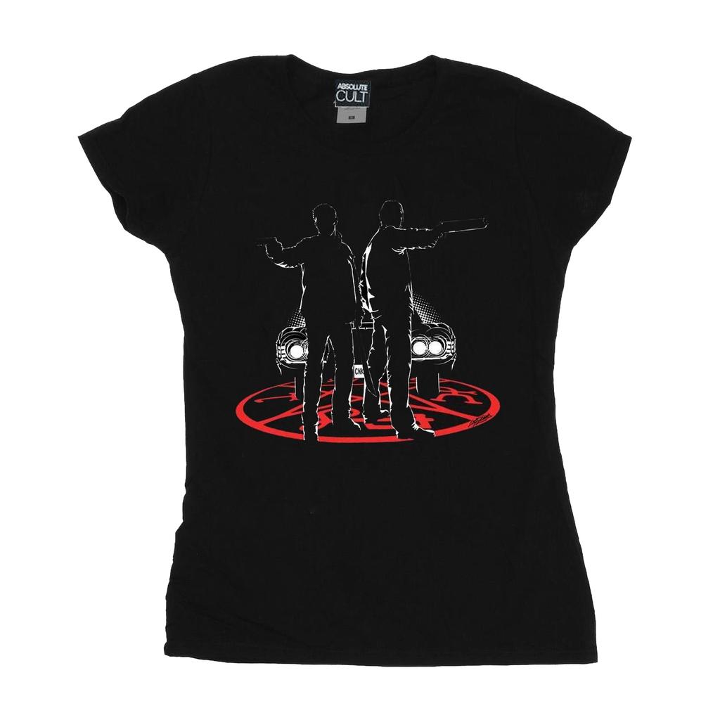Supernatural Womens/Ladies Sam And Dean Silhouette Cotton T-Shirt