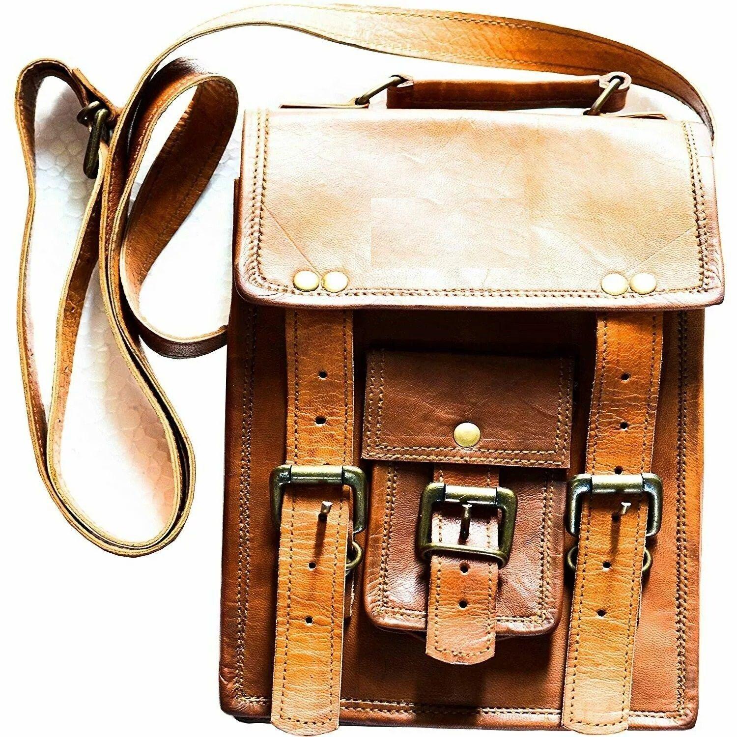 

Мессенджер Bonafide Кожаный Винтажная Сумка Через Плечо Сумка для Ноутбука Портфель 11 x 9 x 3 in