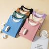 Large Size Loose Round Neck Casual Women's Autumn Winter Warm Long Sleeved T-shirt with Thick Velvet Lining for Autumn Home Wear