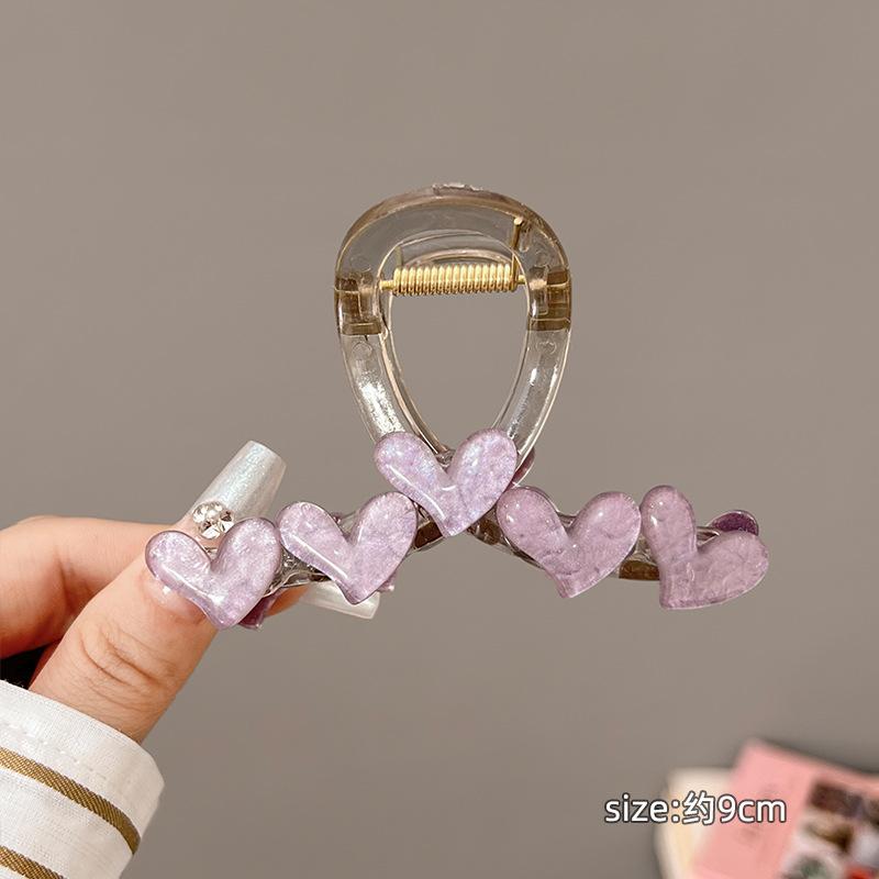 Petites pinces à cheveux en forme de cœur pour femmes, style frais, barrettes en acrylique, épingles à cheveux, queue de cheval, requin, accessoires pour cheveux pour filles