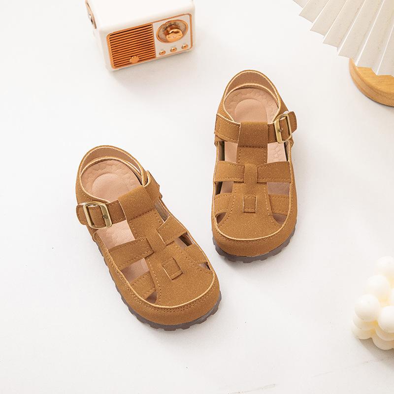 

Vintage Summer Classmate Baotou Children s Sandals Girls Roman Beach Shoes Soft Sole Boys Shoes Hollow Breathable 26