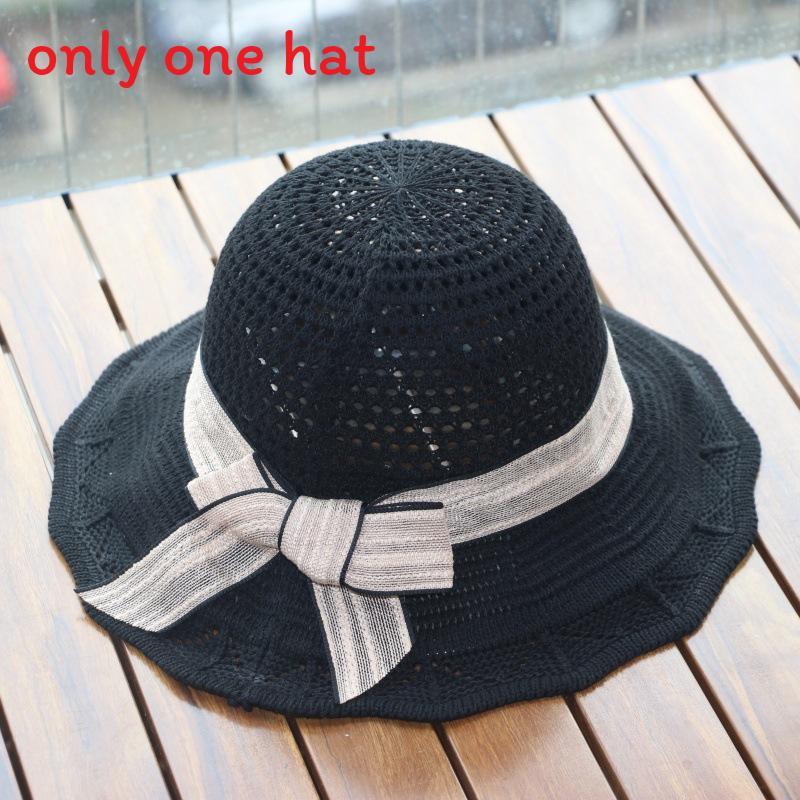 

Летняя шляпа от солнца с широкими полями и бантом-бабочкой для женщин, защита от солнца Black