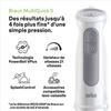 Mixeur plongeant - braun - multiquick 5 - 1000 w - 21 vitesses - gobelet 600 ml - mini hachoir - fouet - blanc